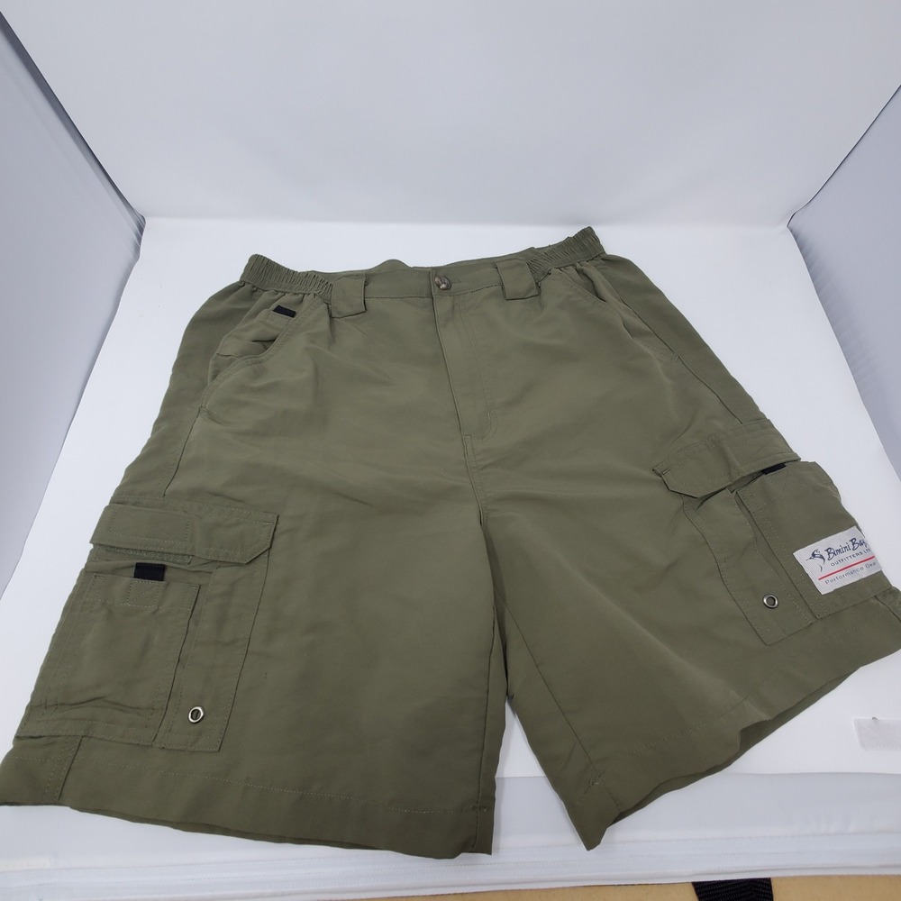 Bimini Bay Shorts Men 36 (FIT 32-36) Performance Gear Olive Green Cargo Outdoor